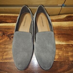 Lucky Brand Women's Suede Loafers in Gray Elafina